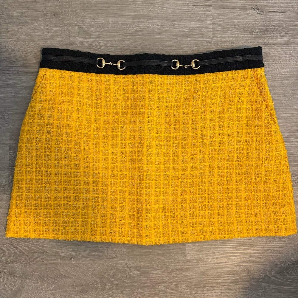 Gucci Yellow and Black Mini Skirt Sz.48